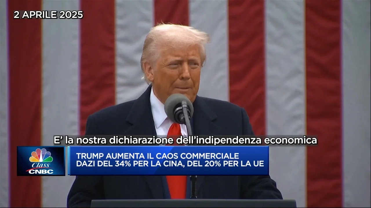 Trump aumenta il caos commerciale: dazi per 180 nazioni e territori, del 34% per la Cina, 20% per l’Ue