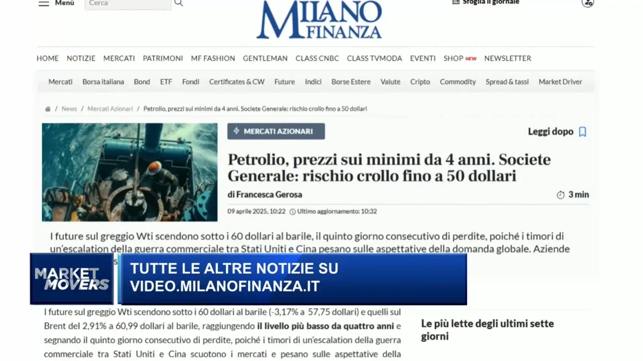 Mercati in crisi tra petrolio ai minimi e recessione globale