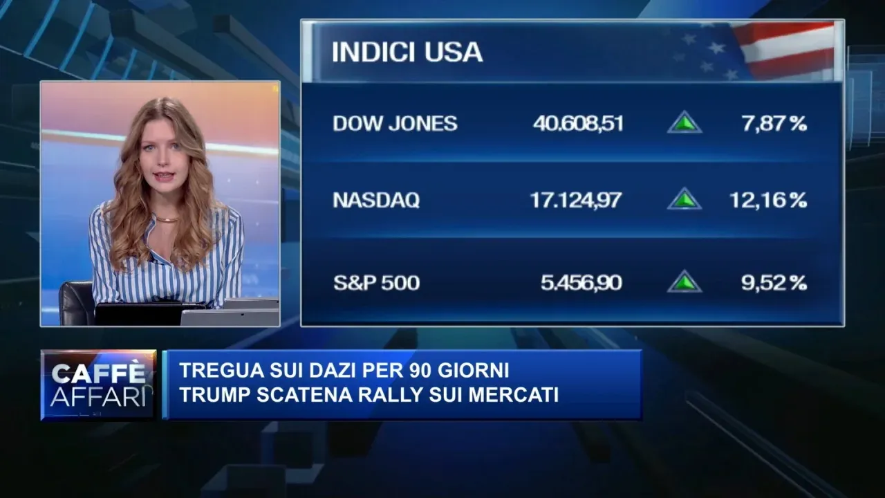 Mercati, Trump scatena il rally: tregua di 90 giorni sui dazi. Miglior seduta dal 2008 per l’S&P500