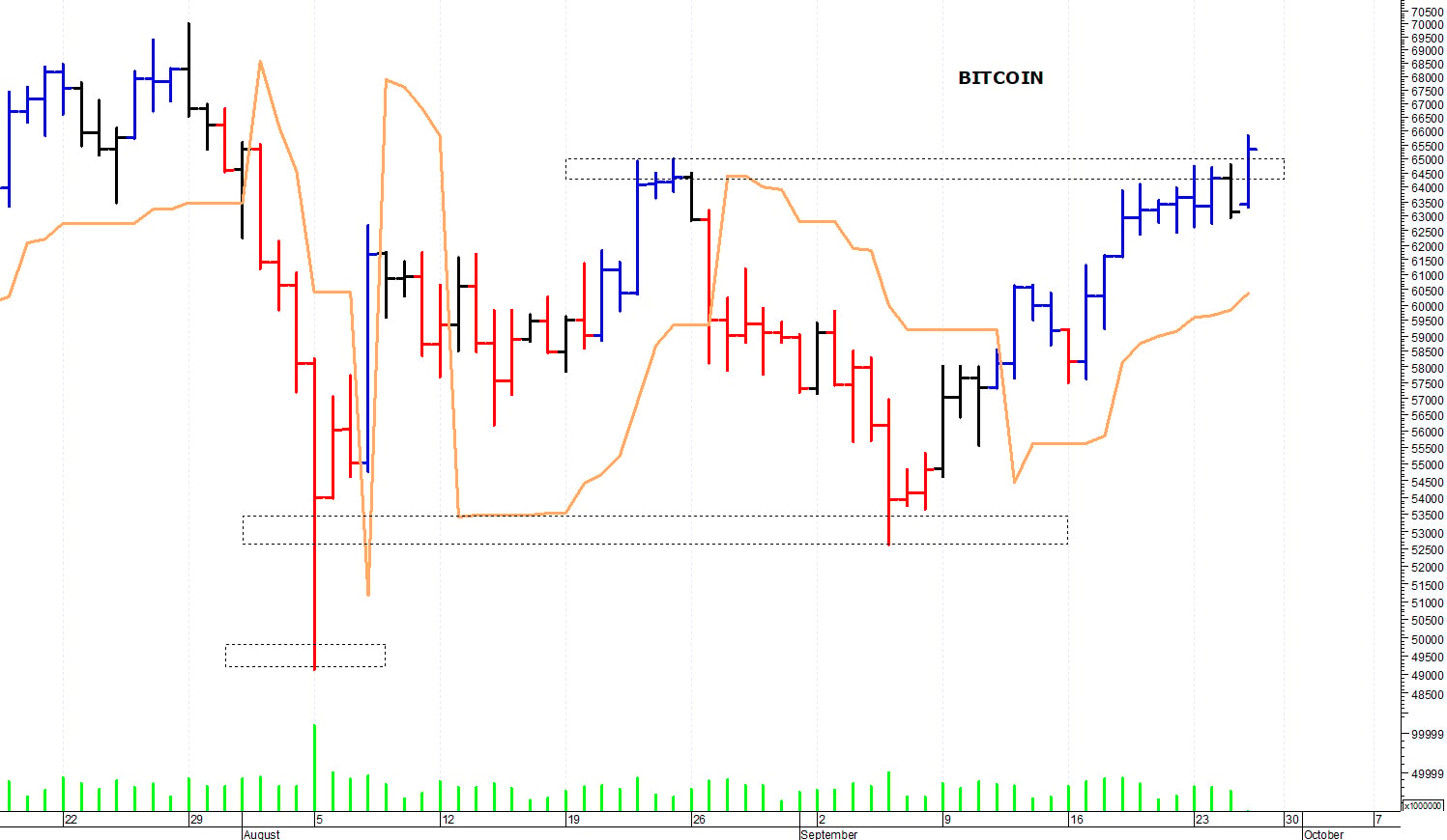 Bitcoin ($): picco di breve termine a quota 66.500$