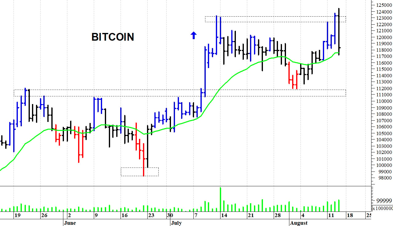 Bitcoin ($): nuovi massimi a quota 124.500$
