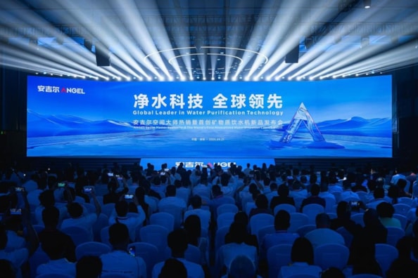 Qui e sotto alcuni momenti della Convention che si è svolta a Shenzhen il 21 settembre, organizzata da Angel, gruppo leader globale nelle tecnologie di purificazione dell'acqua