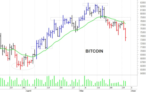 Bitcoin: una brusca flessione