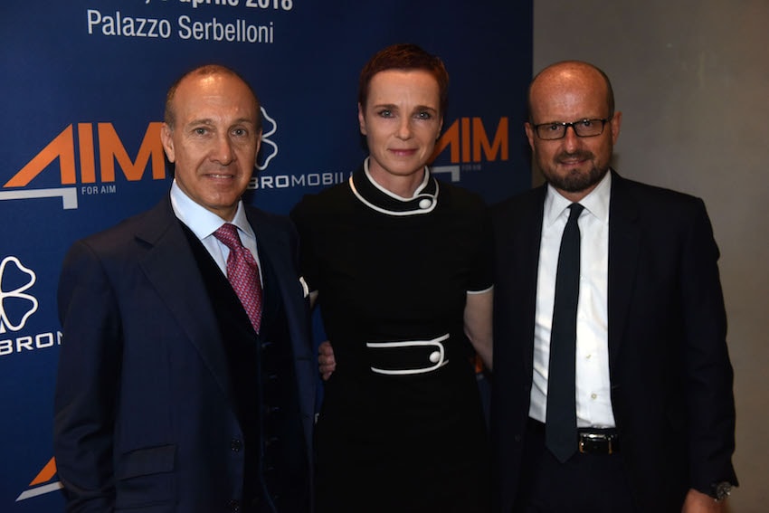 Corinna zur Nedden, amministratore esecutivo di Ambromobiliare insieme al presidente  Alberto Franceschini (a sinistra) e a Giovanni Natali, ceo di 4Aim fund