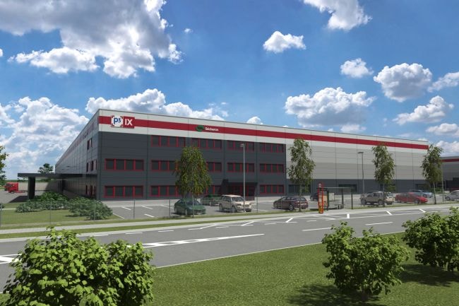 il rendering di un nuovo capannone in Repubblica Ceca (P3 Logistics Parks)