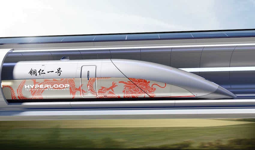 il sistema di trasporto Hyperloop TT è fattro di capsule che viaggiano in un sistema di tubazioni a basso attrito