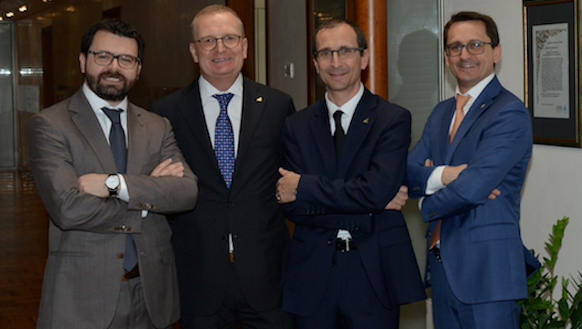 i fratelli De Bettin, da sinistra Daniele, Francesco, il presidente del gruppo, Stefano e Raffaele, il ceo di gruppo e presidente di DBA progetti
