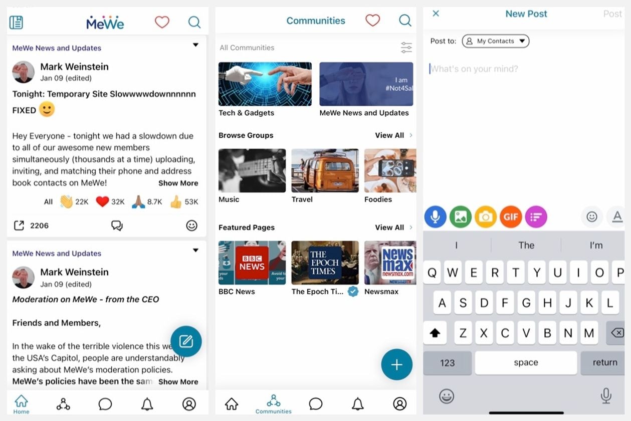 immagini nel social network MeWe