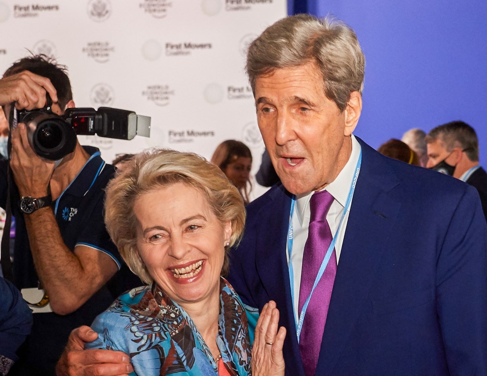 Ursula Von Der Leyen e John Kerry al Cop26