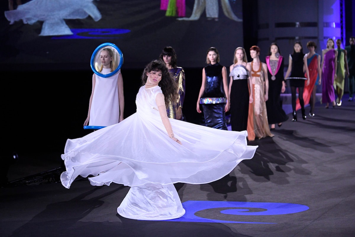 A moment from the show dedicated to Pierre Cardin