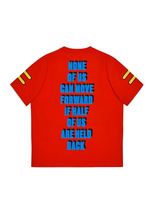 Il retro della T-shirt della capsule Generation equality di Gucci (courtesy of Gucci)