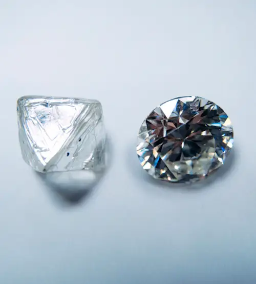 Dal diamante grezzo a lavorato (courtesy De Beers)