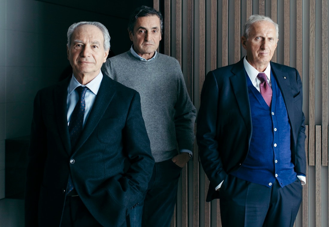 I vertici di Poliform, Giovanni Anzani, Alberto e Aldo Spinelli (courtesy Poliform)