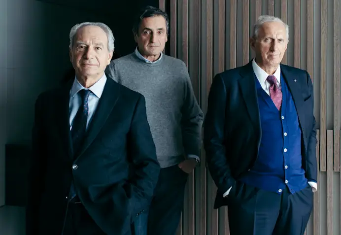 I vertici di Poliform, Giovanni Anzani, Alberto e Aldo Spinelli (courtesy Poliform)
