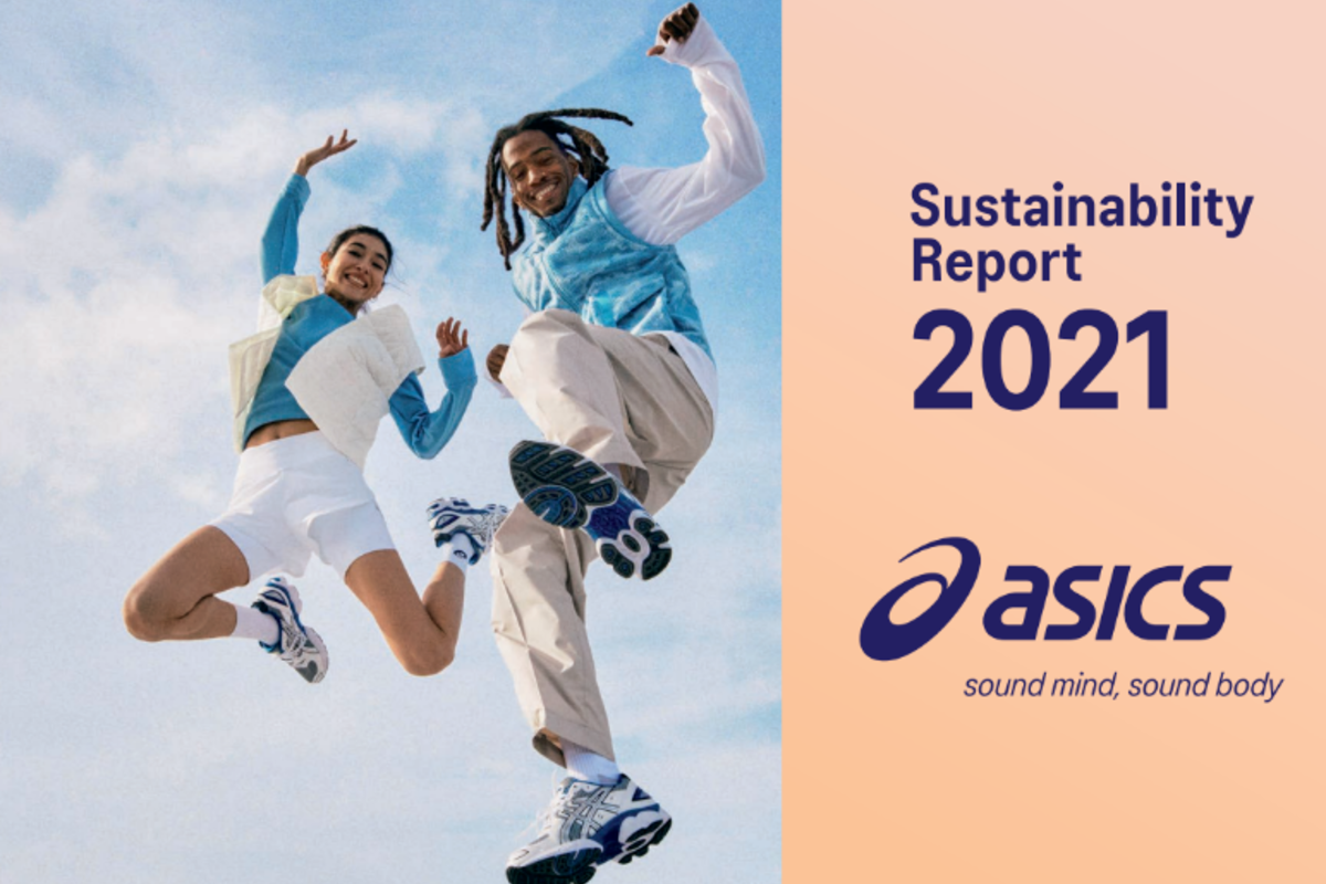 La locandina del report sulla sostenibilità di Asics (courtesy Asics)