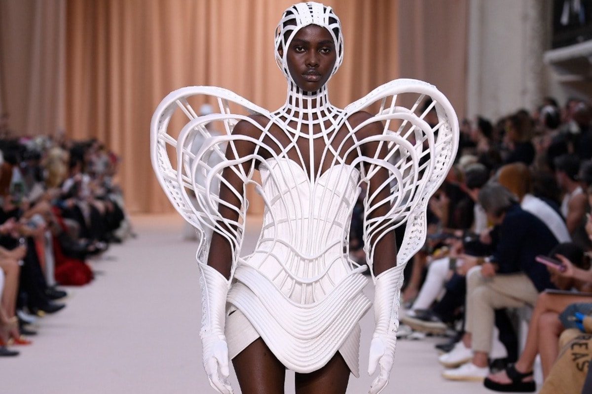 A look from Jean Paul Gaultier by Olivier Rousteing f-w 2022/2023