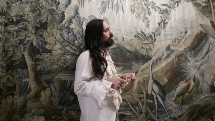 A portrait of Alessandro Michele, directed by Gucci (courtesy Gucci)