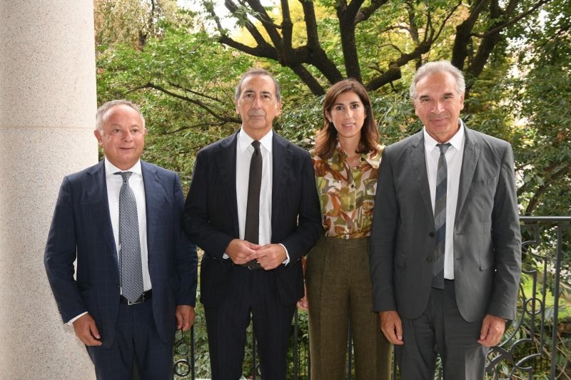 From left Carlo Ferro, Beppe Sala, Alessia Cappello and Carlo Capasa (courtesy of Cnmi)