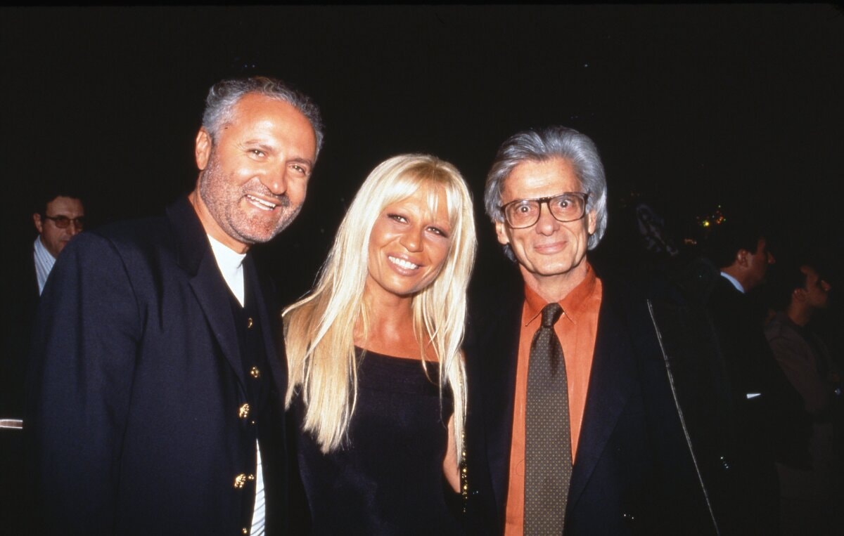 Gianni Versace, Donatella Versace and Richard Avedon (courtesy Versace)