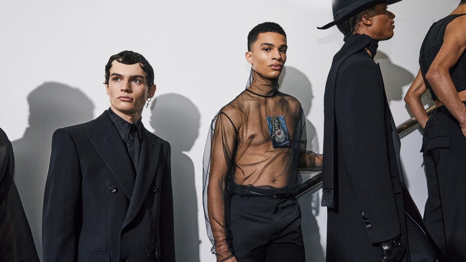Exclusive to MFF, a shot from the backstage at the Dolce&Gabbana Fall/Winter 2023-24 Fashion Show (Gallizio Photography)
