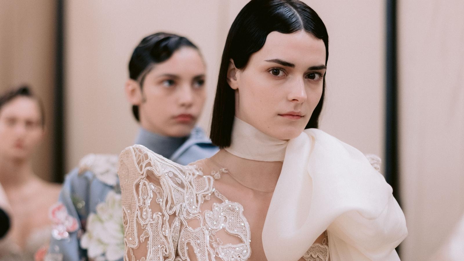 Backstage from  couture show s-s 23 (courtesy Elie Saab)