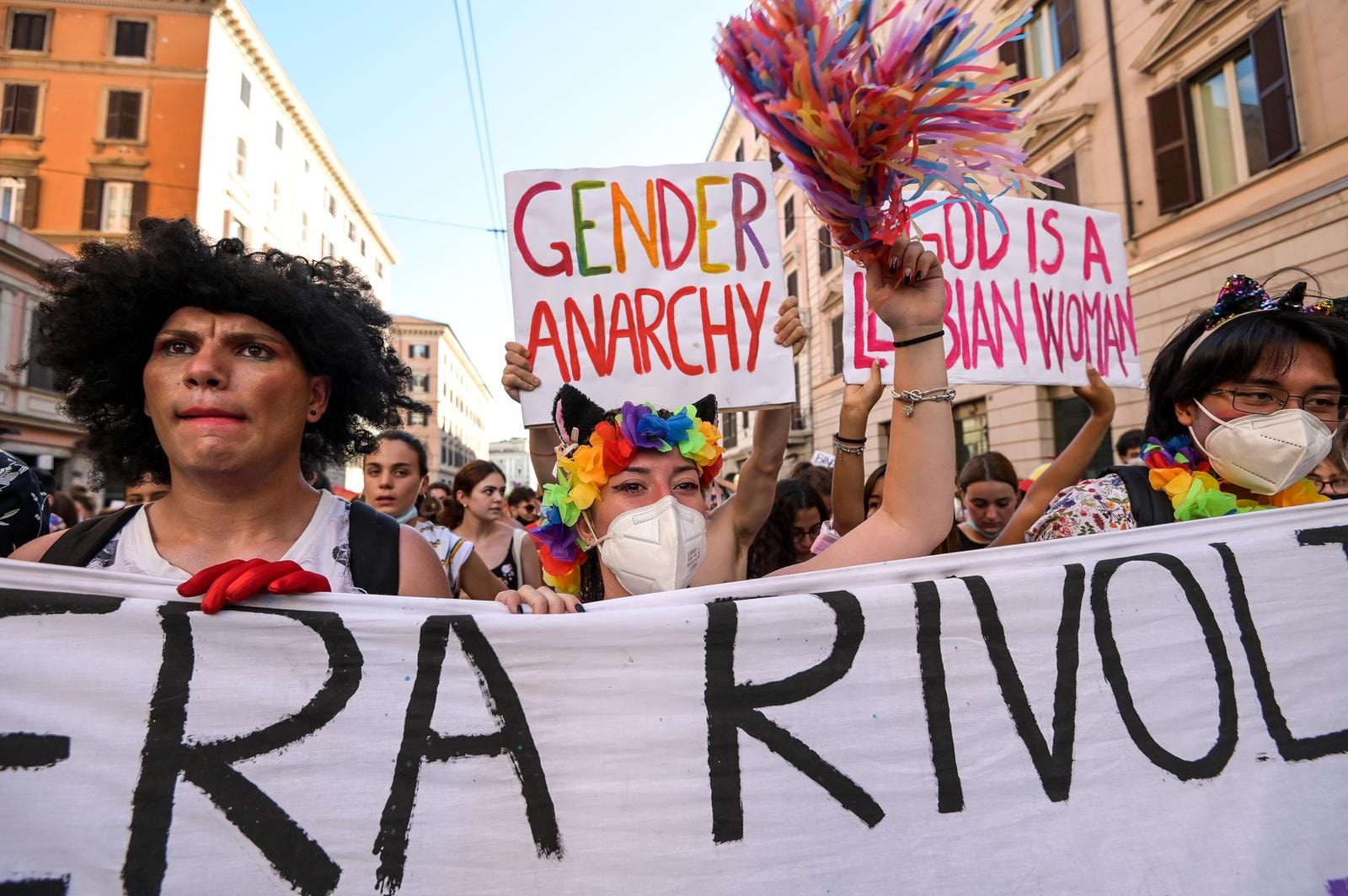 Una manifestazione woke a Roma
