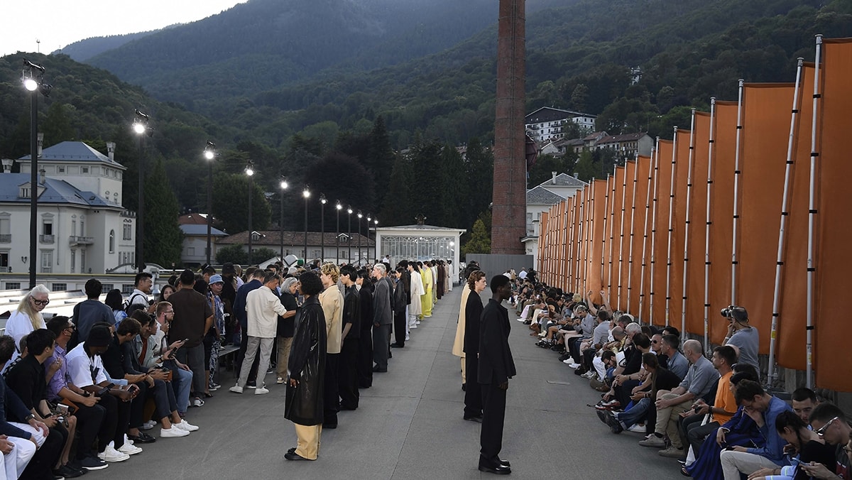 The finale of the Zegna spring-summer 2023 show at the Trivero production site