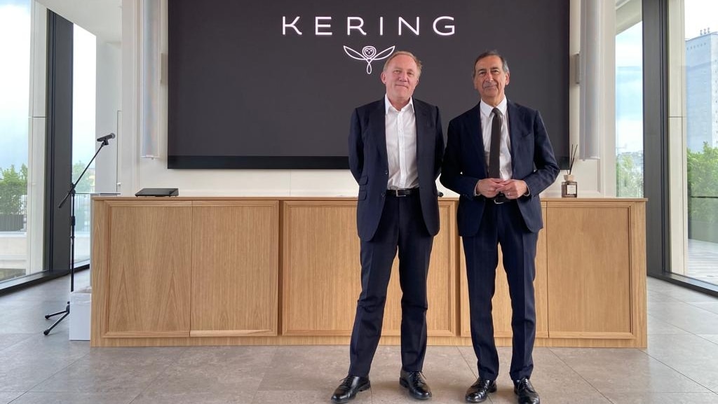 From left, François-Henri Pinault and Beppe Sala