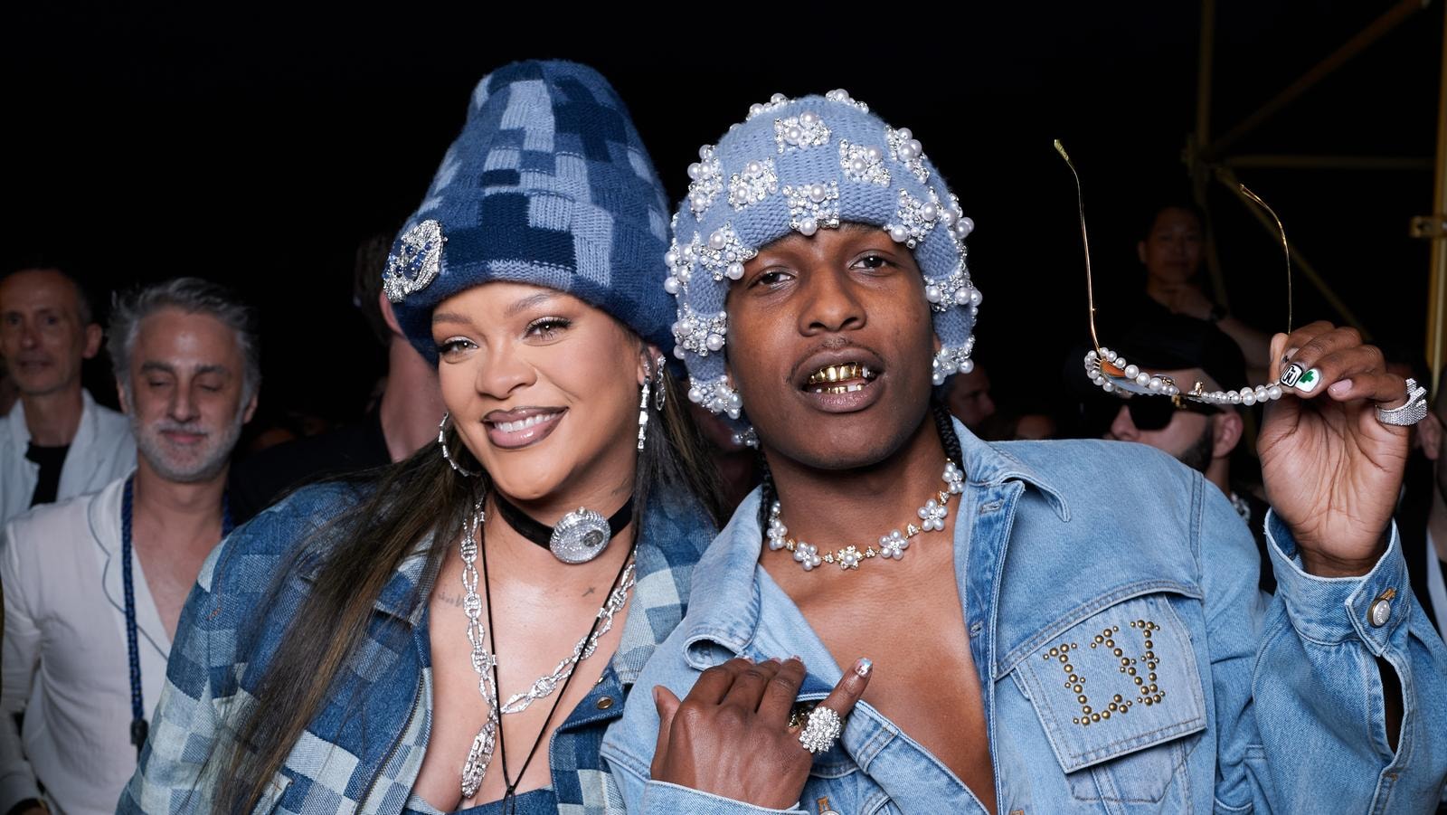 Rihanna e A$ap rocky at Louis Vuitton show in Paris (courtesy Louis Vuitton)