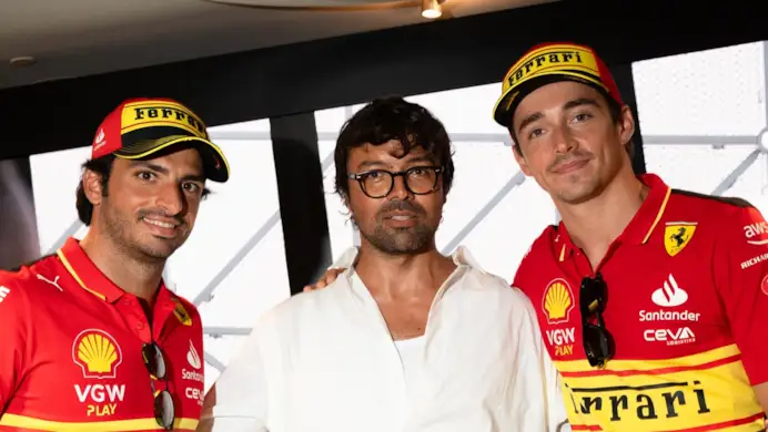 Carlos Sainz, Rocco Iannone e Charles Leclerc (courtesy Ferrari)