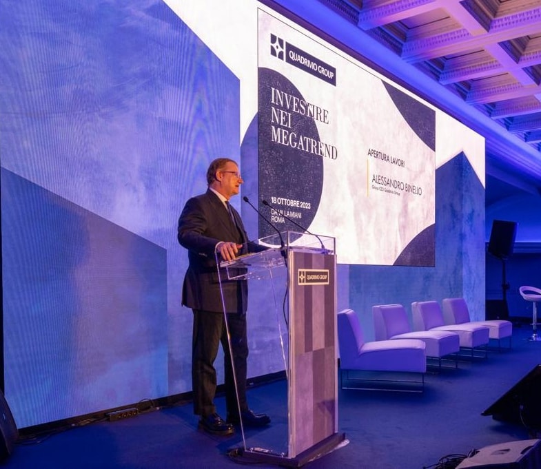 Alessandro Binello in un momento di Investire nei megatrend