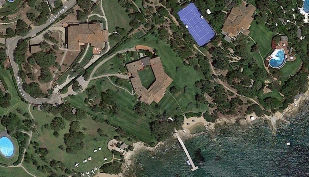 Vista dal satellite di Villa Certosa
