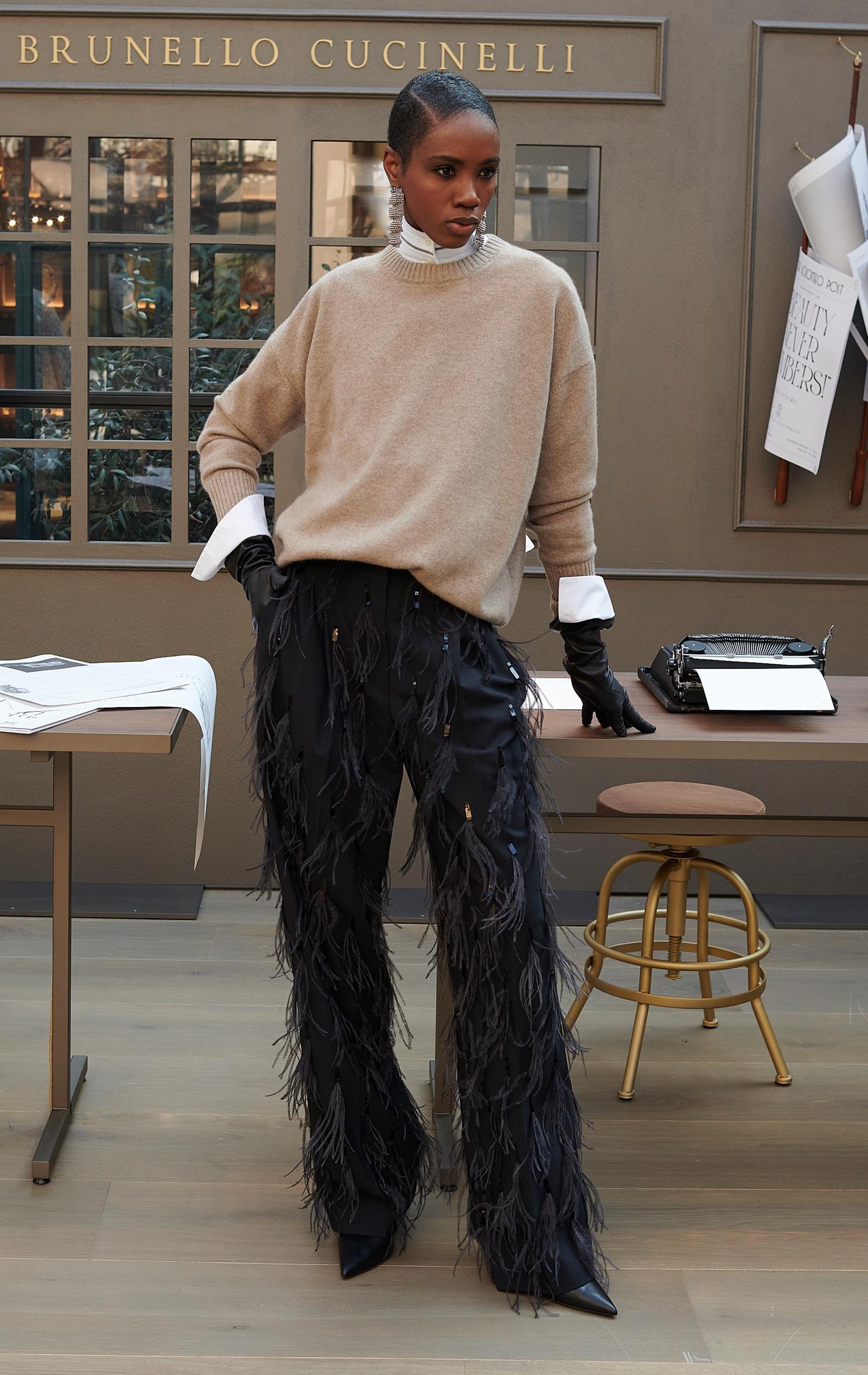 Un look Brunello Cucinelli autunno-inverno 2024 (courtesy Brunello Cucinelli)