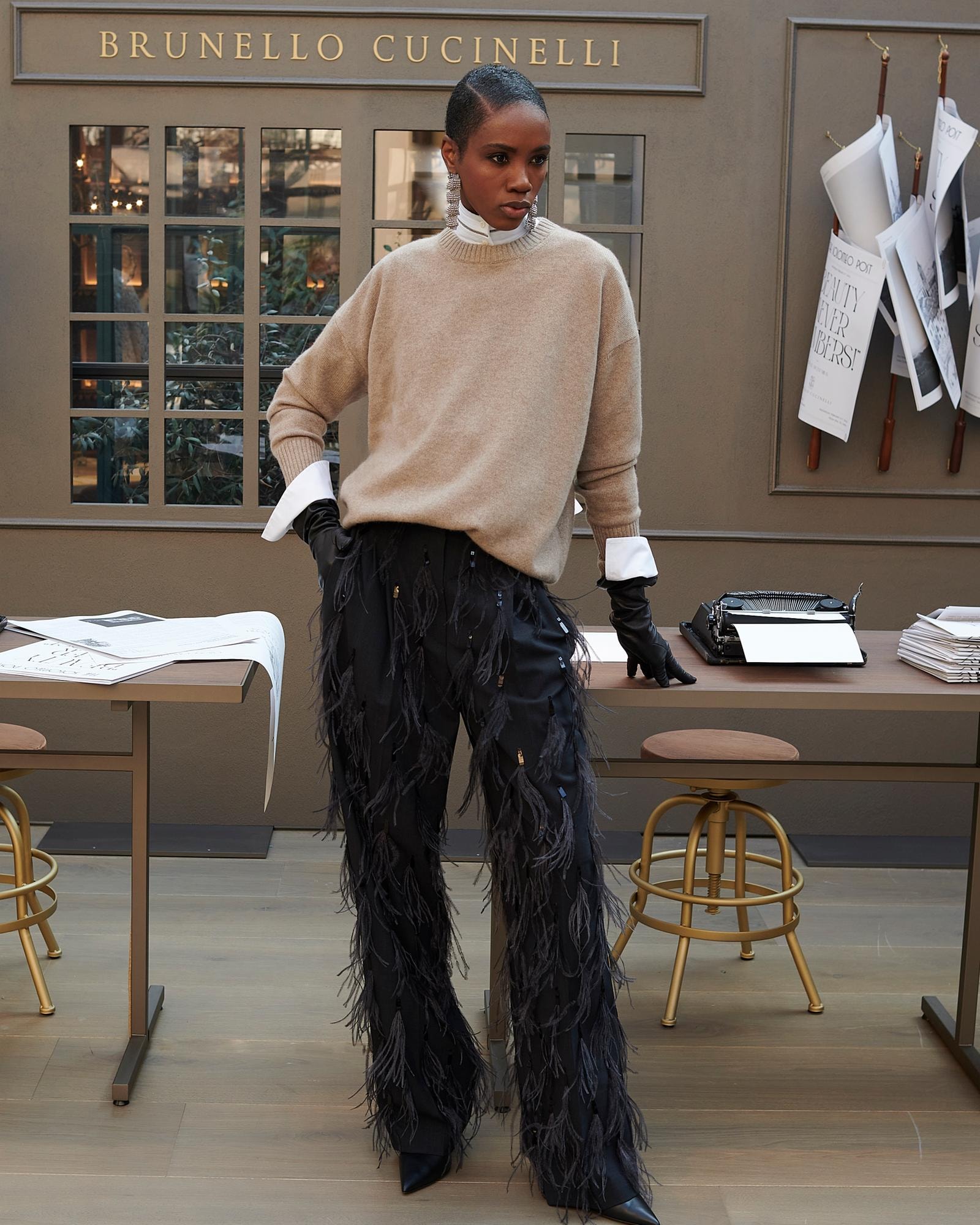 Un look Brunello Cucinelli autunno-inverno 2024 (courtesy Brunello Cucinelli)