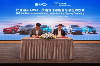 BYD e Arval insieme per una nuova mobilità