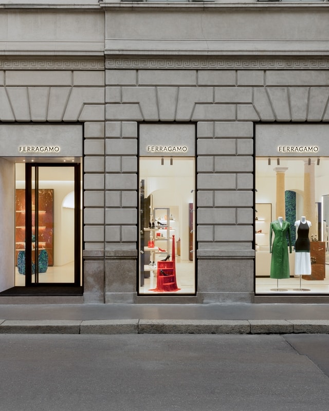 Lo store di Ferragamo in via Montenapoleone (courtesy Ferragamo)