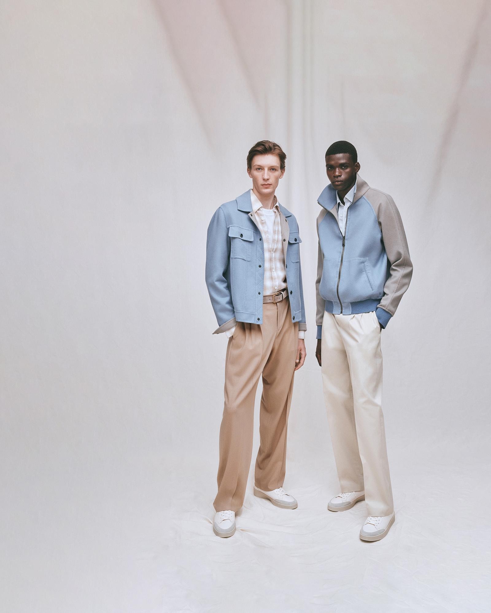 Due look spring-summer 2024 di Canali (courtesy Canali)