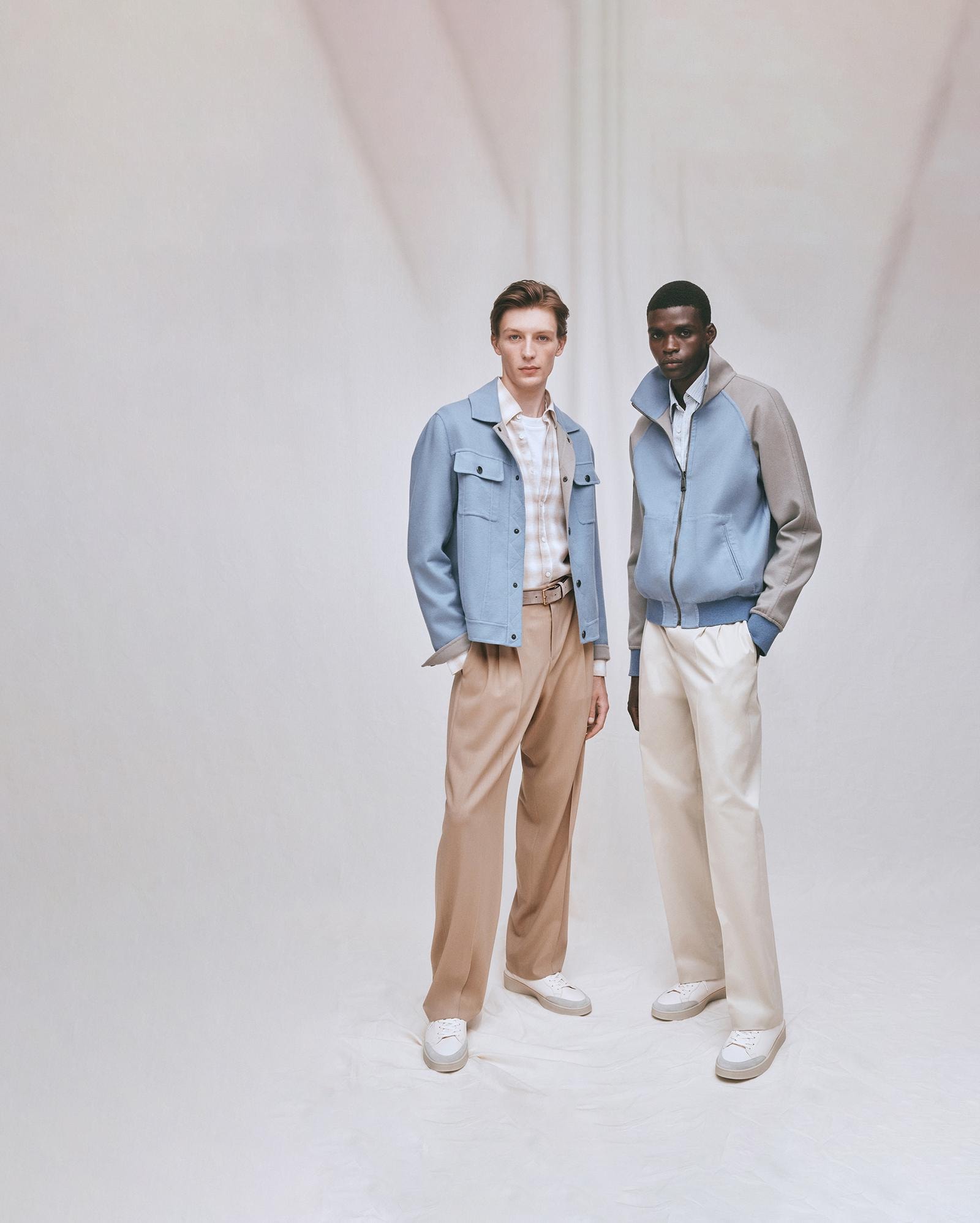 Due look spring-summer 2024 di Canali (courtesy Canali)