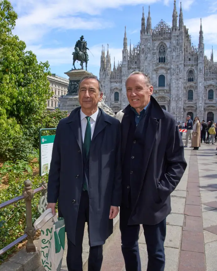 Da sinistra, il sindaco di Milano Beppe Sala e Gildo Zegna (courtesy Zegna)