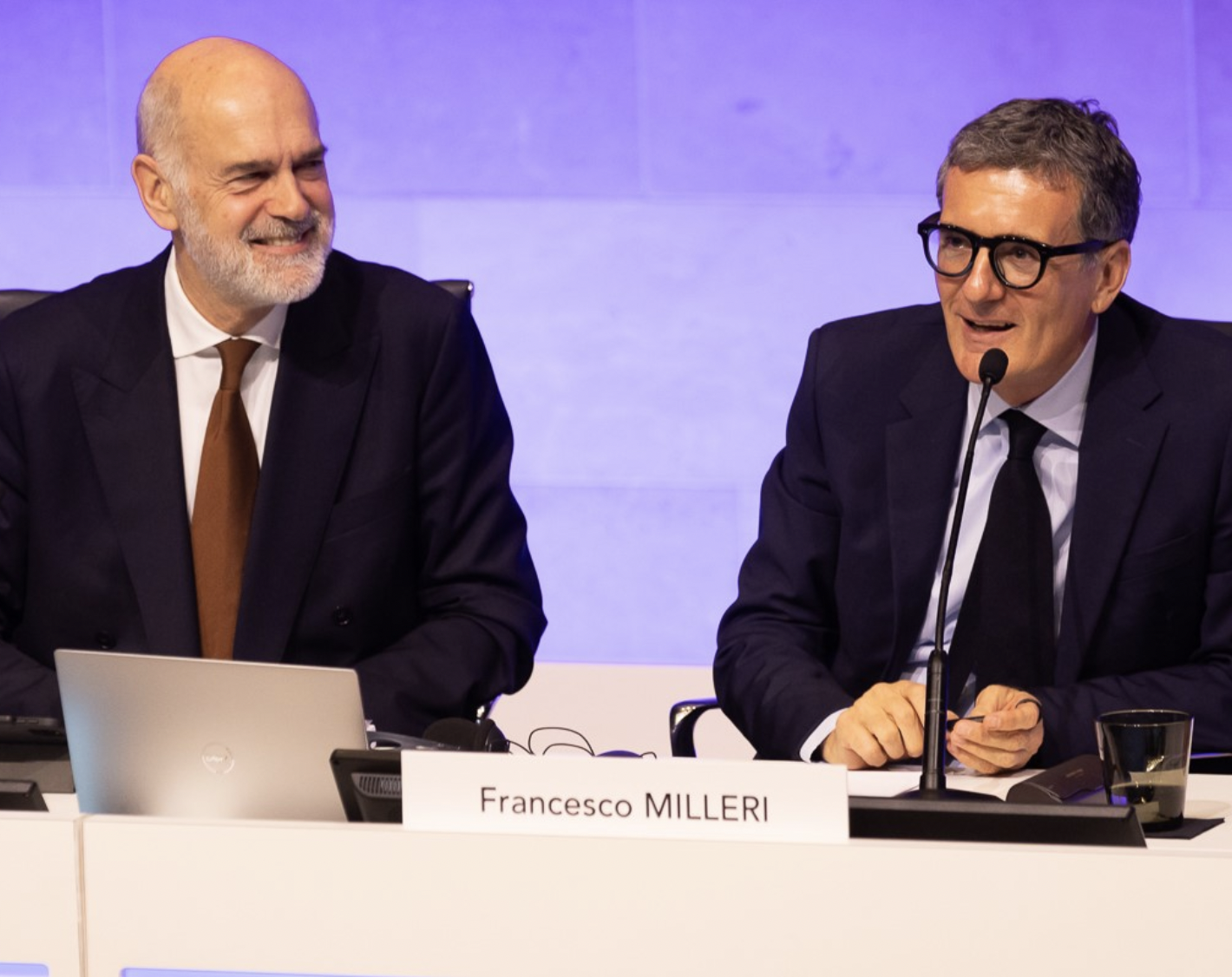 Da sinistra il deputy ceo di Essilux Paul Du Saillant e il presidente e ceo Francesco Milleri