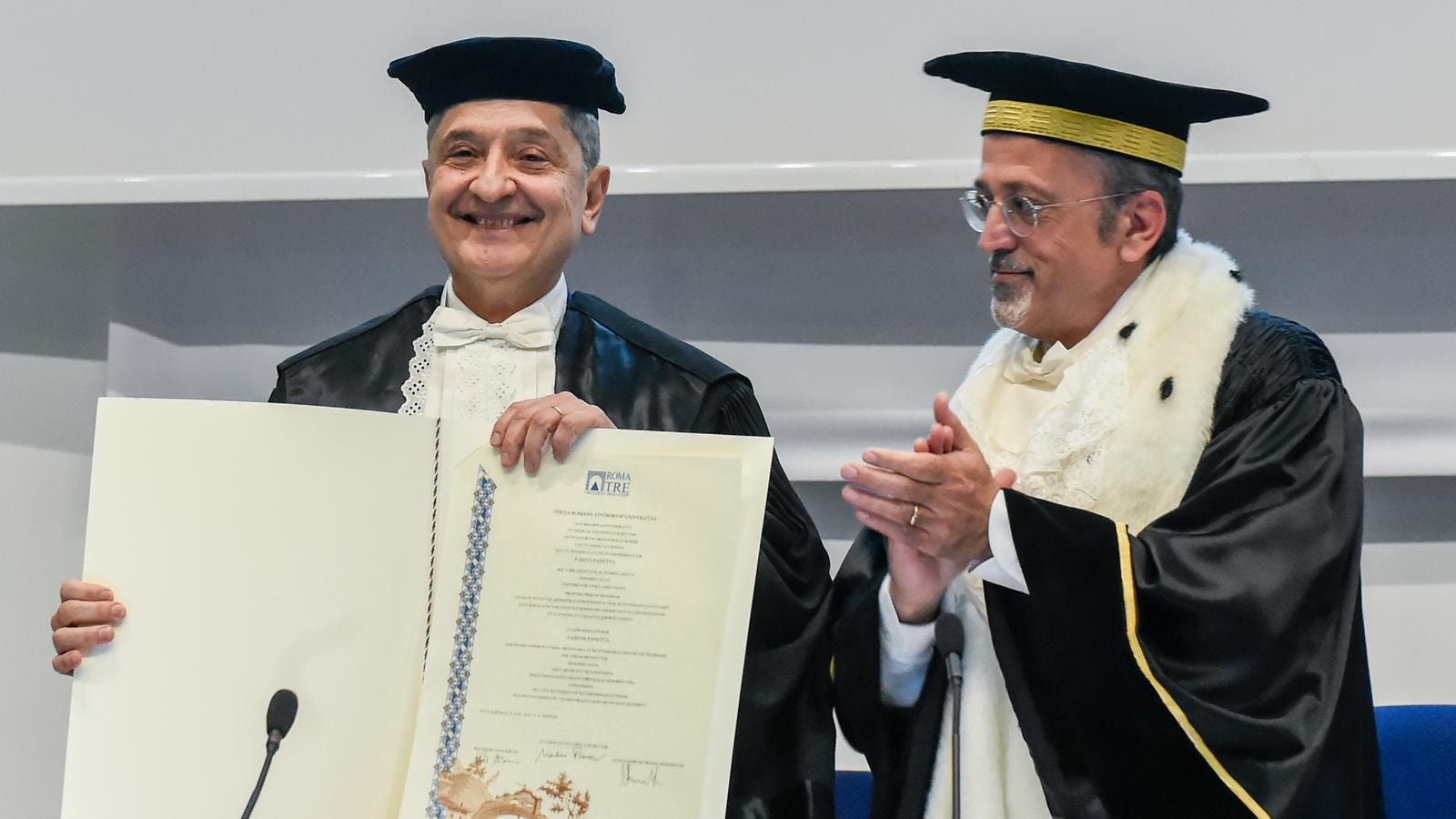 Fabio Panetta e il rettore Massimiliano Fiorucci