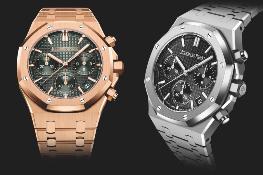 Royal Oak Cronograph in oro e in acciaio di Audemars Piguet.