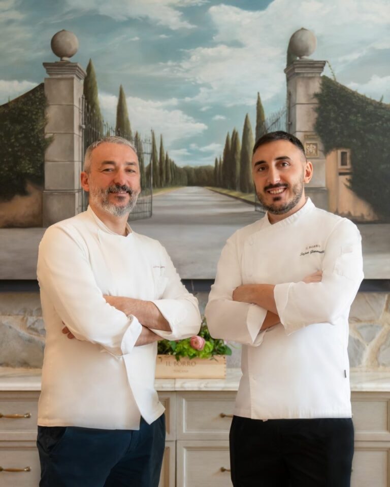Stefano Giovannetti e Andrea Campani al Borro Bistrot all’interno dell’Hotel Al Naseem Madinat Jumeirah a Dubai.
