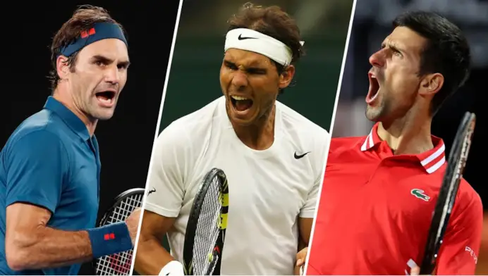 The Big Three è il soprannome di, da sinistra, Roger Federer, Rafael Nadal e Novak Djokovic: il trio ha dominato il circuito singolare maschile vincendo 66 degli 84 titoli del Grande Slam.
