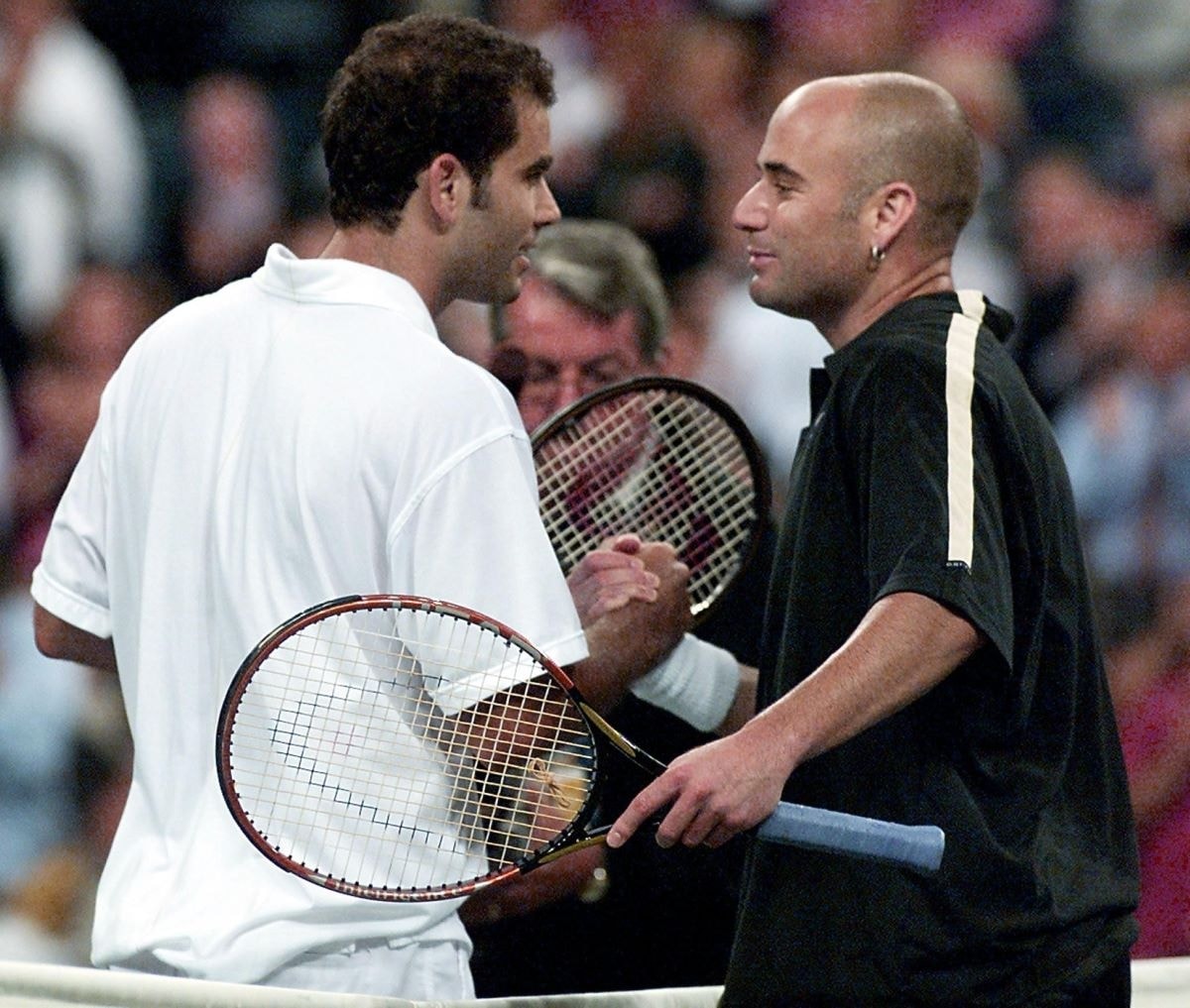 Andre Agassi agli US Open nel 2001: i due campioni si sono scontrati 34 volte in carriera.
