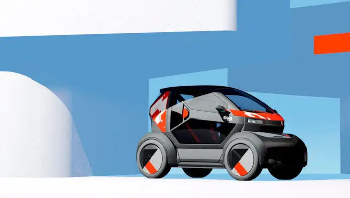Mobilize Duo del gruppo Renault, eredita da Tweezy i sedili in tandem, con le portiere ad apertura verticale.