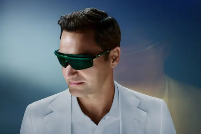 Federer e Oliver Peoples in campo insieme
