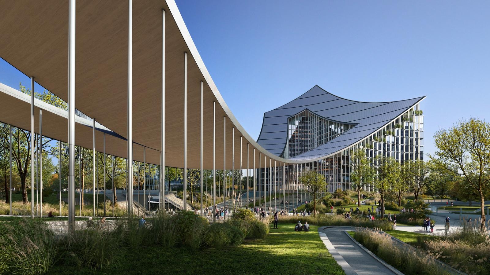 Il rendering di CityWave, la torre orizzontale di Citylife