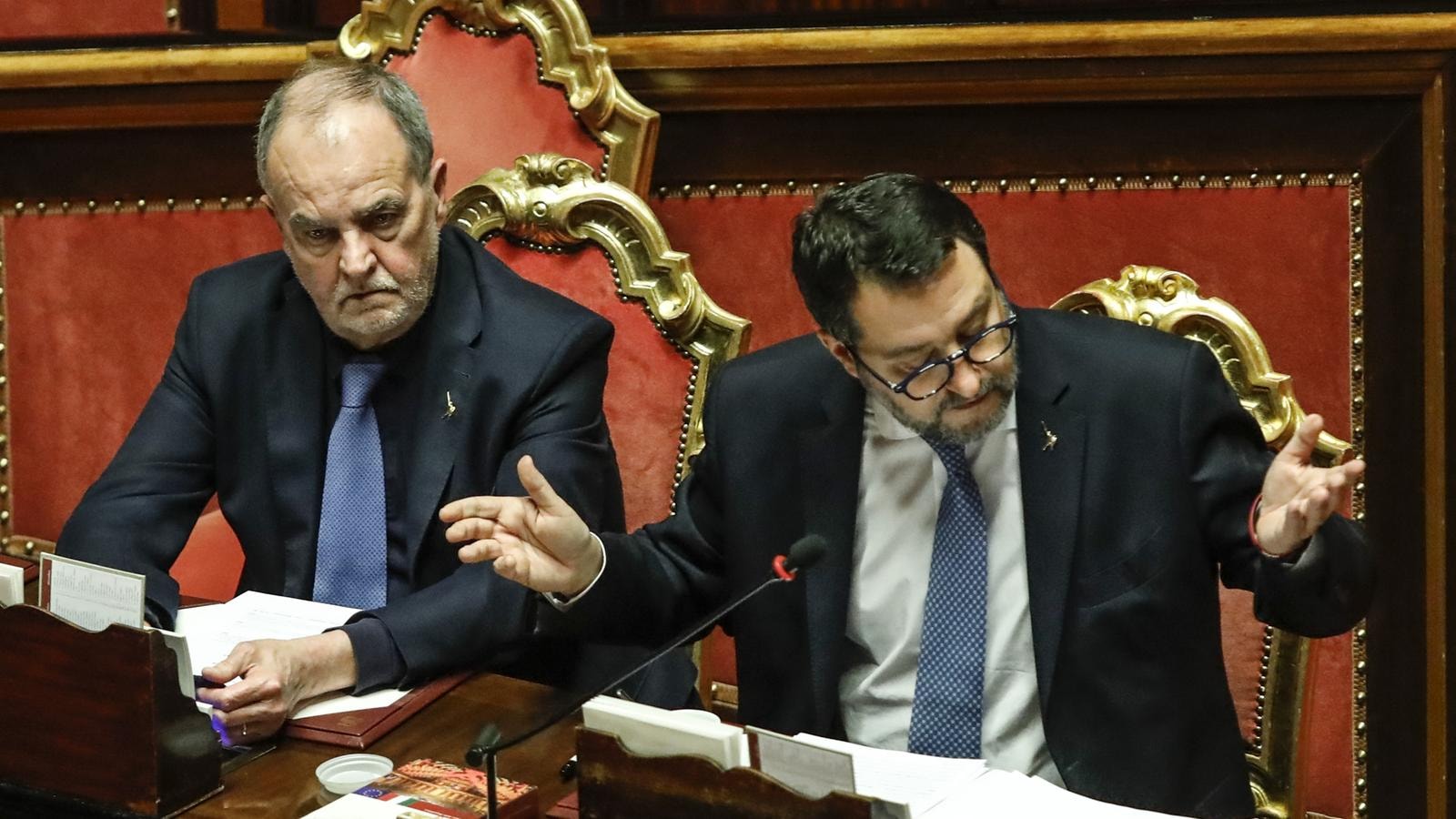 Roberto Calderoli (Affari Regionali) e Matteo Salvini (Mit)