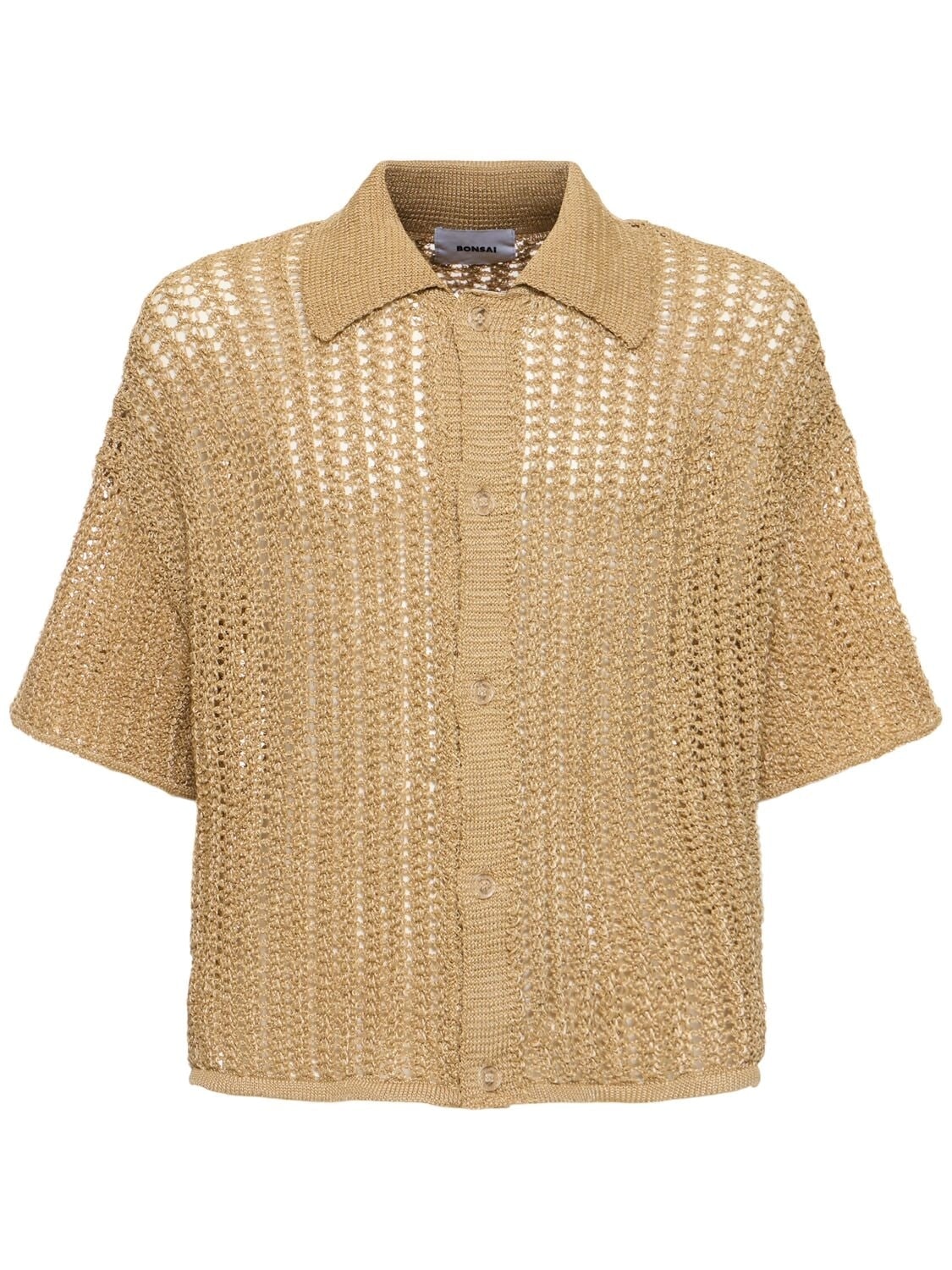 Per lui, camicia in maglia di rafia, Bonsai (290 euro).